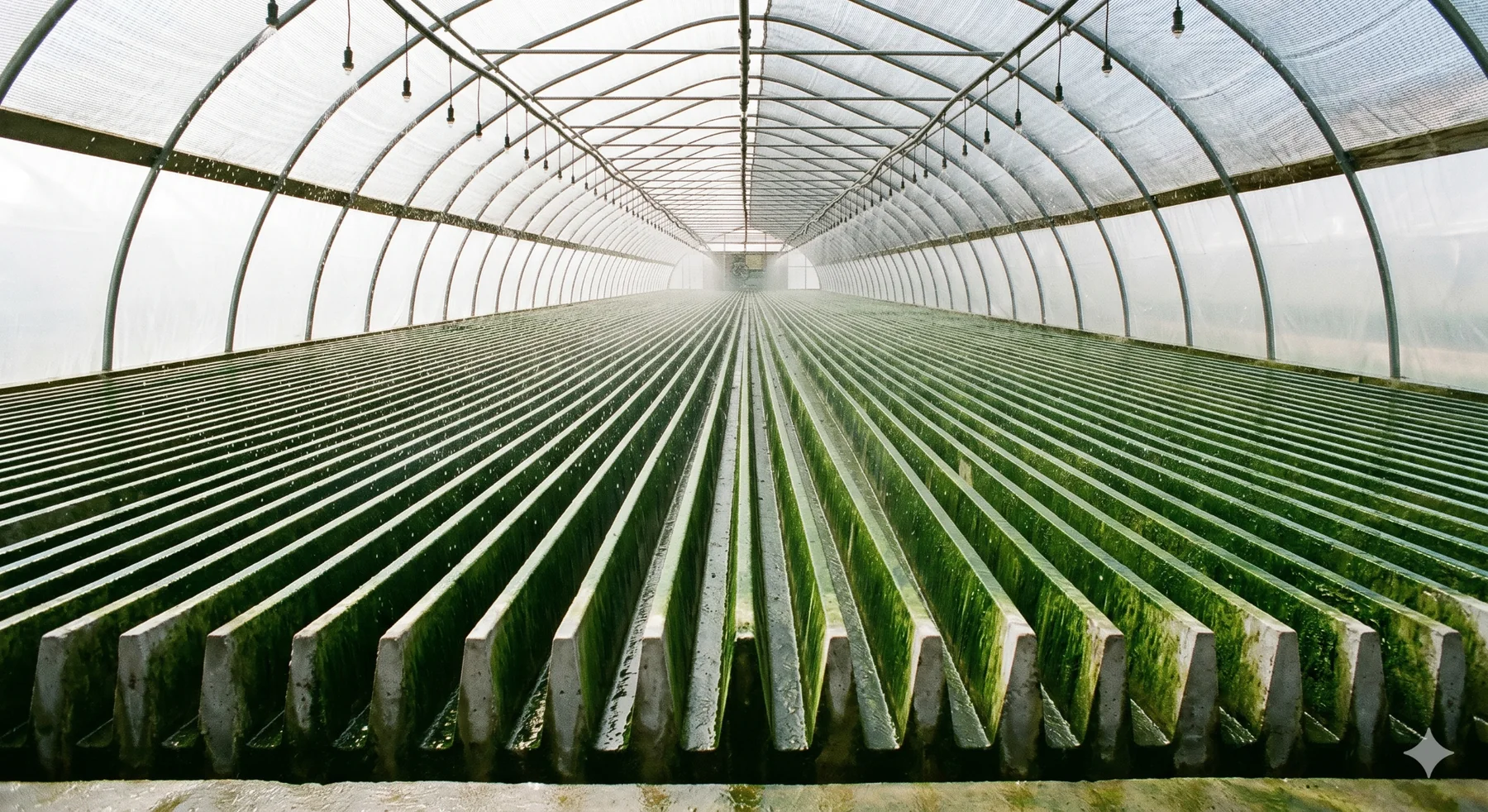 Conceptual aeroponic algae ridge facility